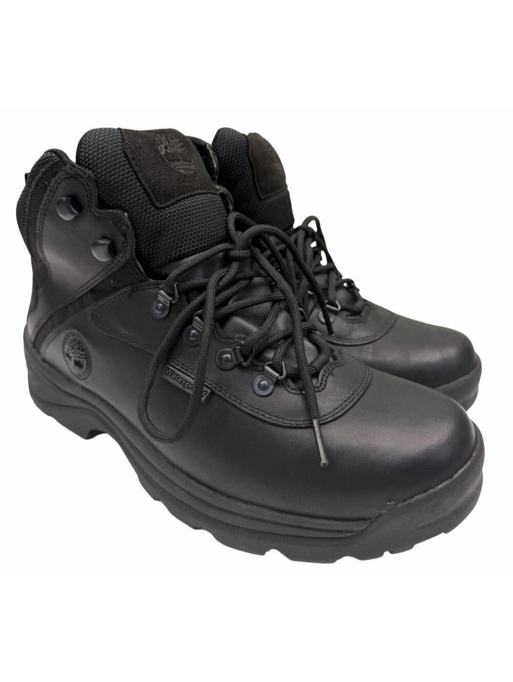 Timberland White Ledge Leather Waterproof Mid Hiker Boots Black US 10.5 W